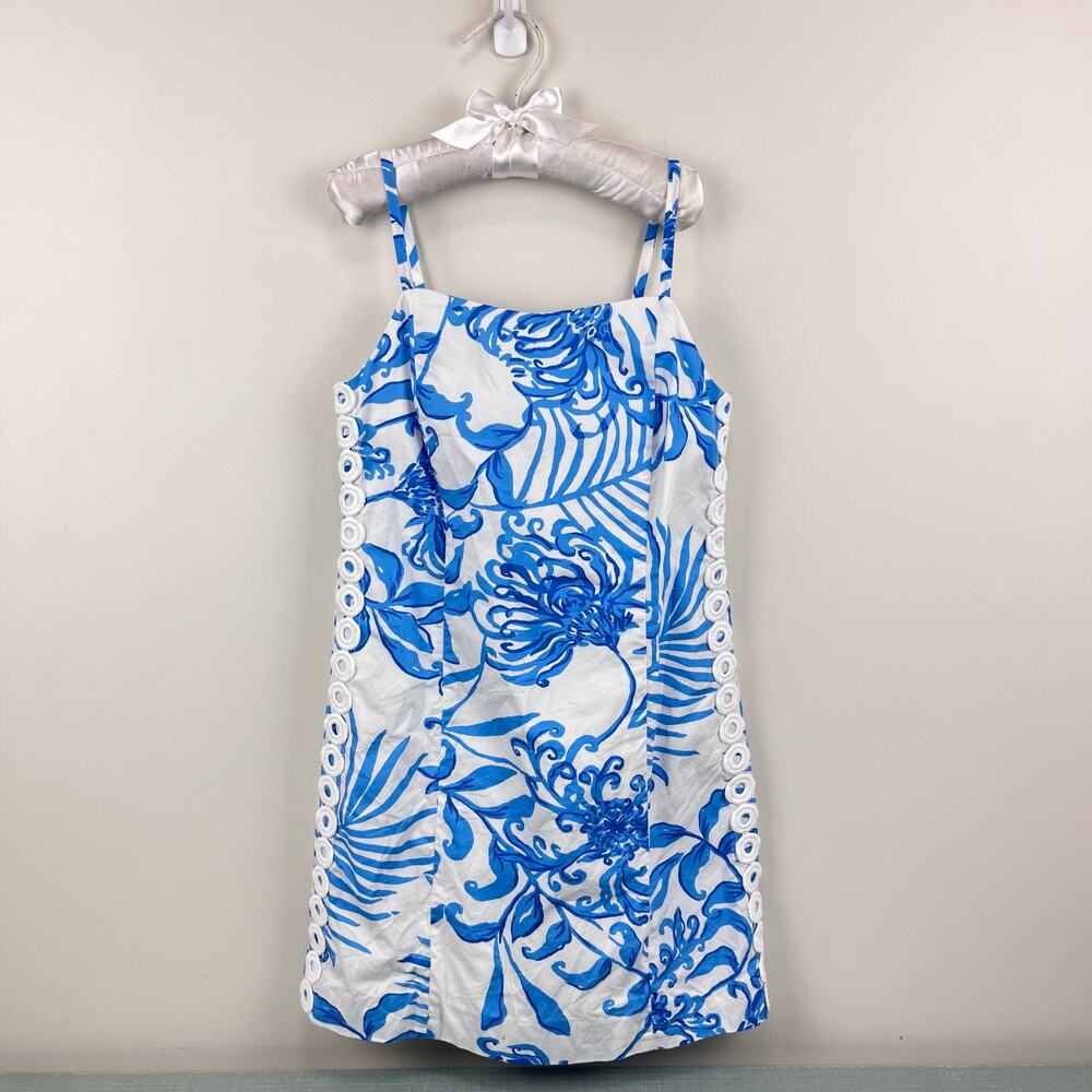 Lilly Pulitzer Girls Mini Shelli Dress Resort White Glisten in the Sun 8